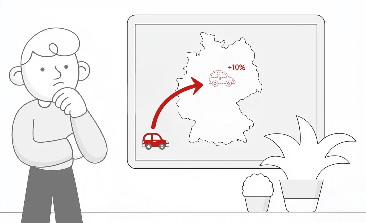 Zastanawiasz się nad akcyzą za auto? Mapa Niemiec pokazuje wzrost o 10% dla importowanego samochodu.