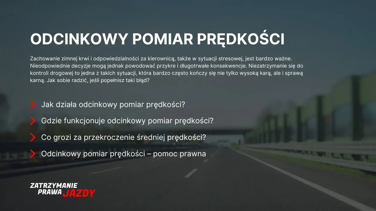 Odcinkowy pomiar prędkości na drodze. Dowiedz się, jak działa i co grozi za przekroczenie limitu.
