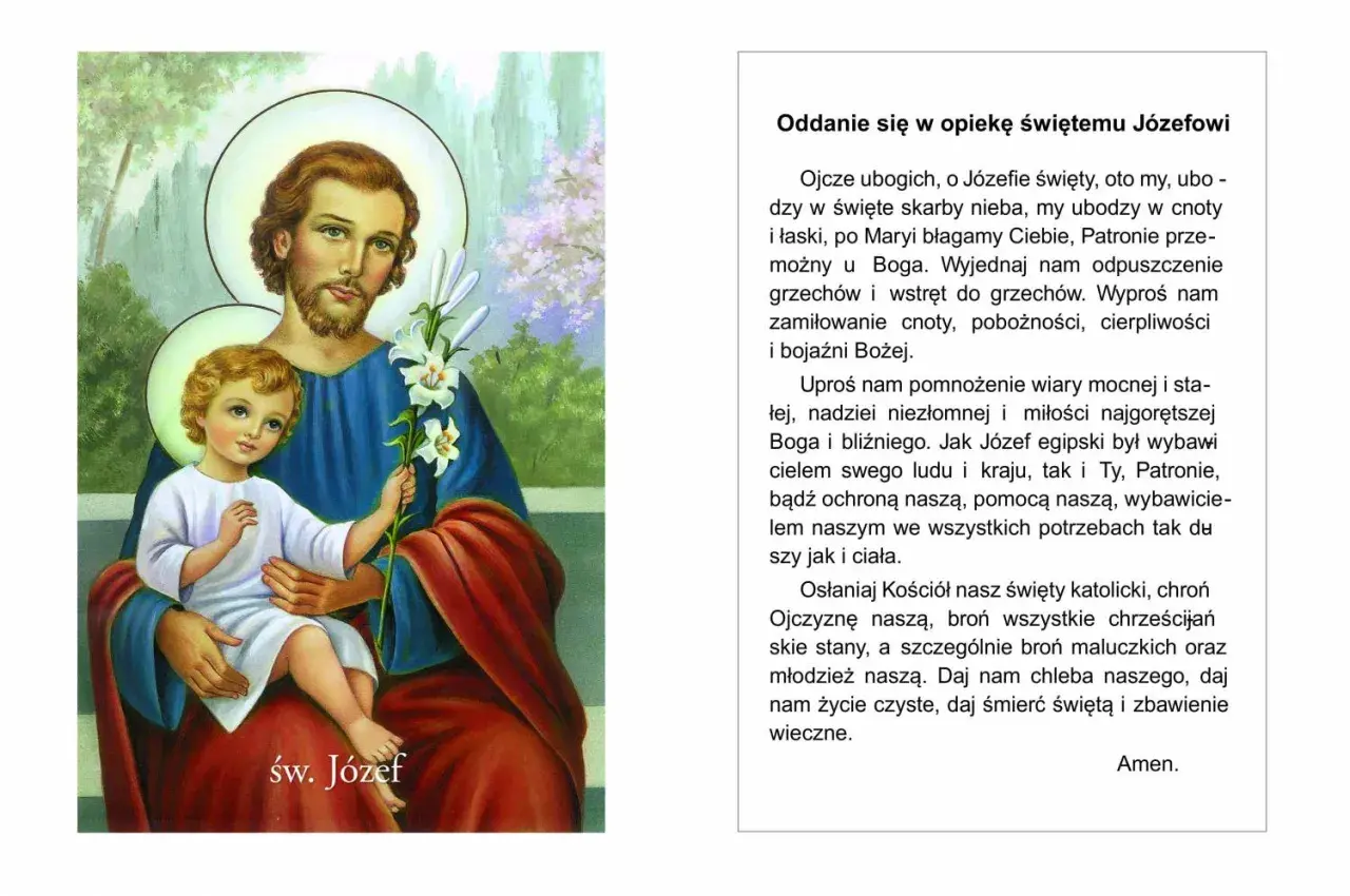 Św. Józef z Dzieciątkiem Jezus, modlitwa do św. Józefa za rodzinę.