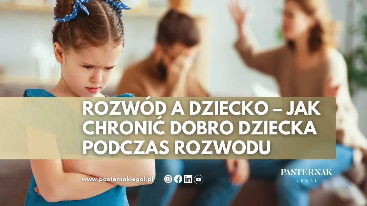 Smutna dziewczynka na pierwszym planie. W tle rodzice kłócą się, co podkreśla trudny rozwód a dziecko. Jak chronić dobro dziecka podczas rozwodu.