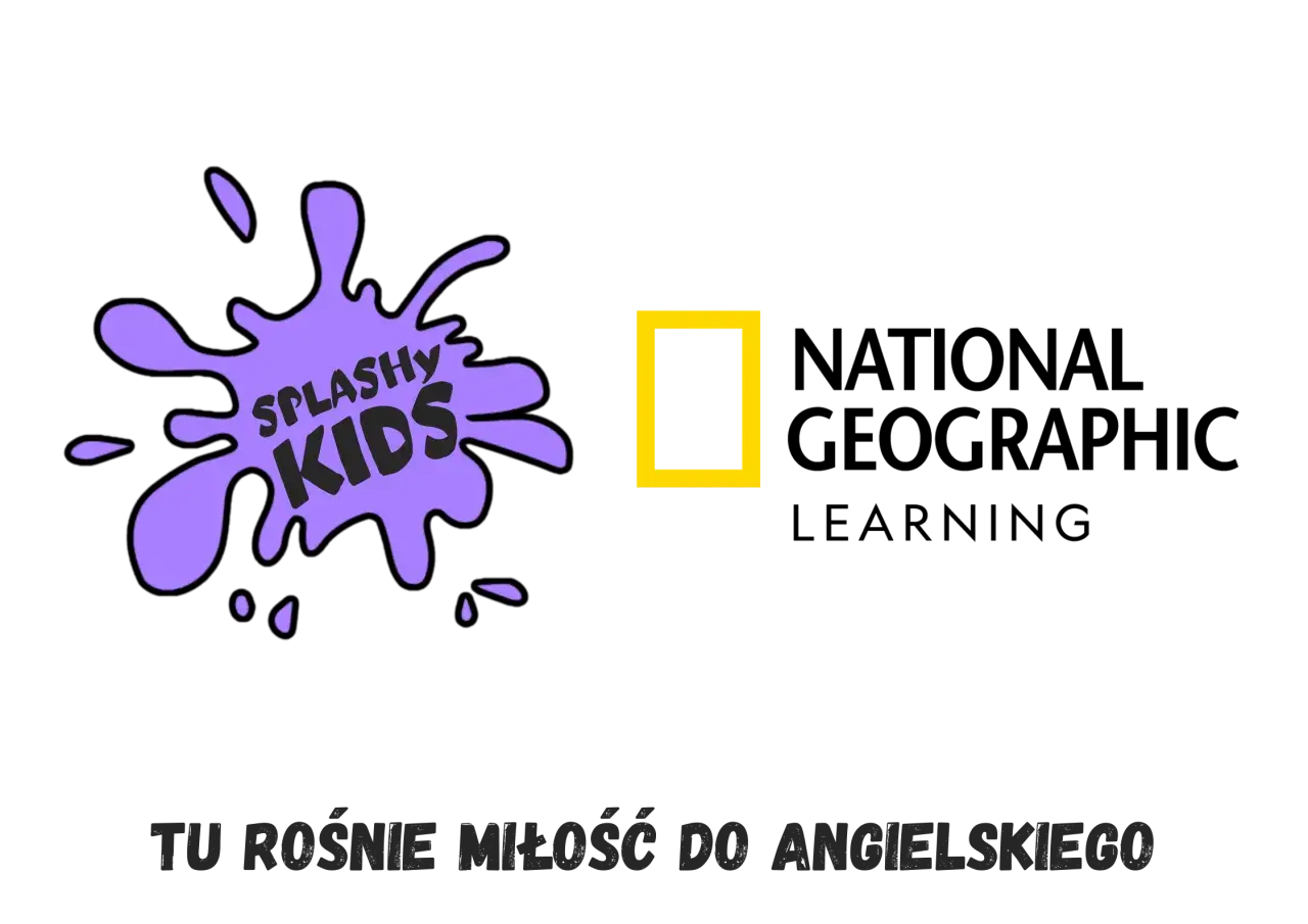 Logo "Splashy Kids" i National Geographic Learning. Idealne dla 3-letniego dziecka, które odkrywa świat angielskiego.