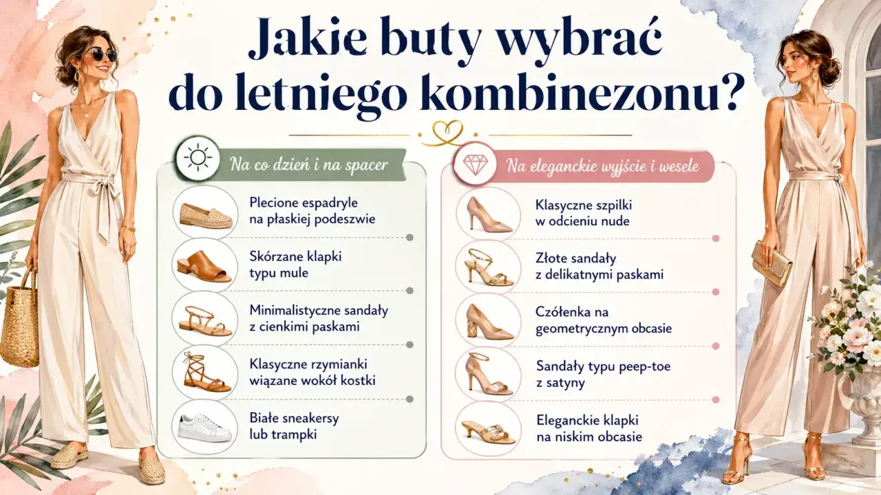Jakie buty do kombinezonu na wesele? Stylizacje na dzień i na eleganckie wyjście: od espadryli po szpilki.