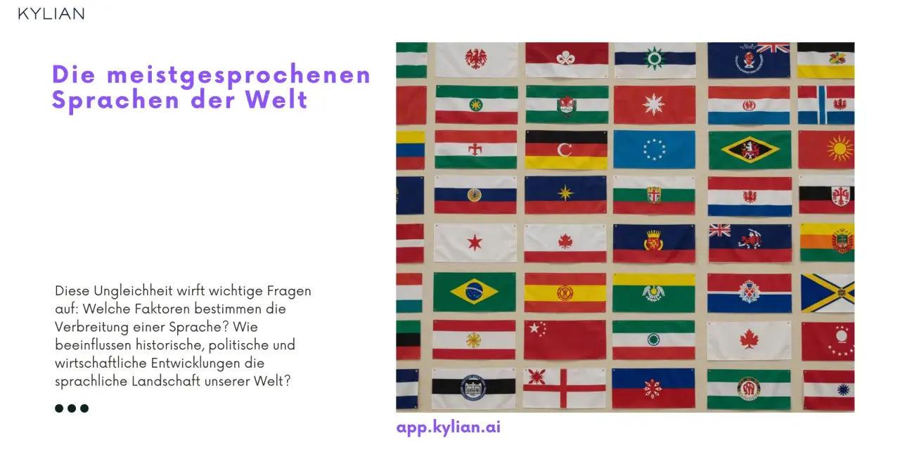 Die meistgesprochenen Sprachen der Welt, dargestellt durch eine Collage von Flaggen.