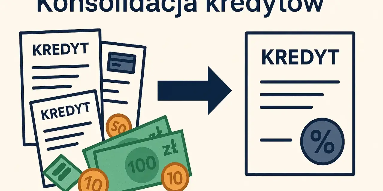 Konsolidacja co to? Kilka dokumentów kredytowych i pieniądze zamieniają się w jeden, nowy kredyt z procentem.