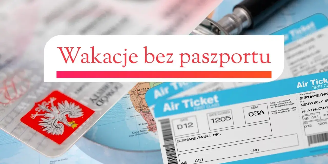Paszport nie jest potrzebny na Wyspy Kanaryjskie. Na zdjęciu widać dokument tożsamości z orłem, bilety lotnicze i mapę.