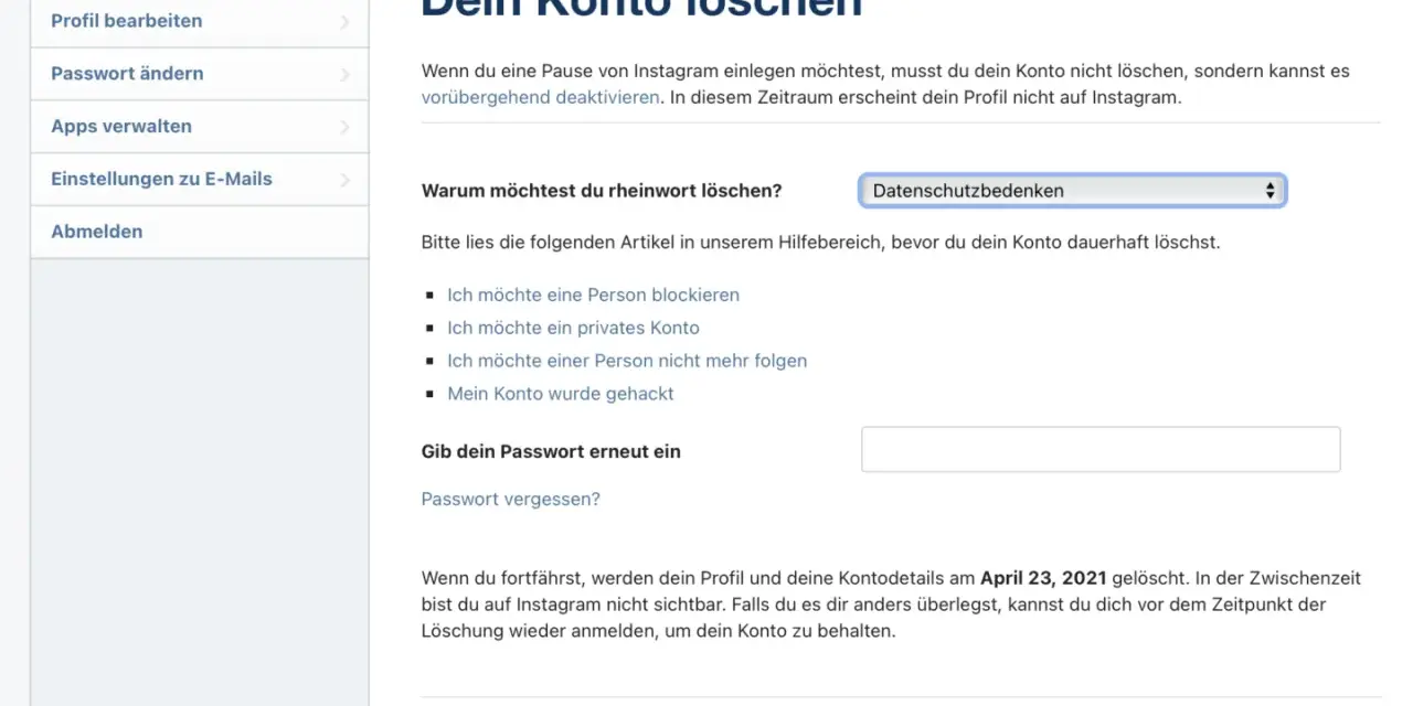 Instagram-Konto deaktivieren: Pause statt Löschen? Die Anleitung