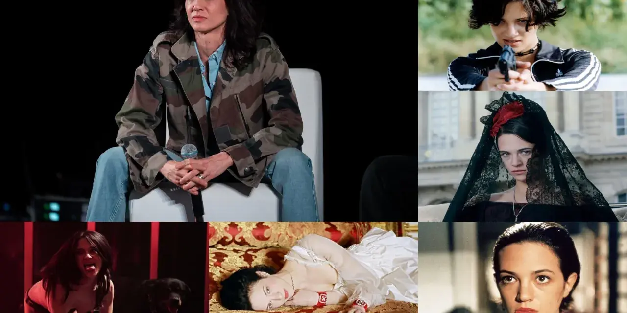 Asia Argento in vari ruoli, evocando atmosfere da thriller e dramma, con un tocco di stile anni '90.