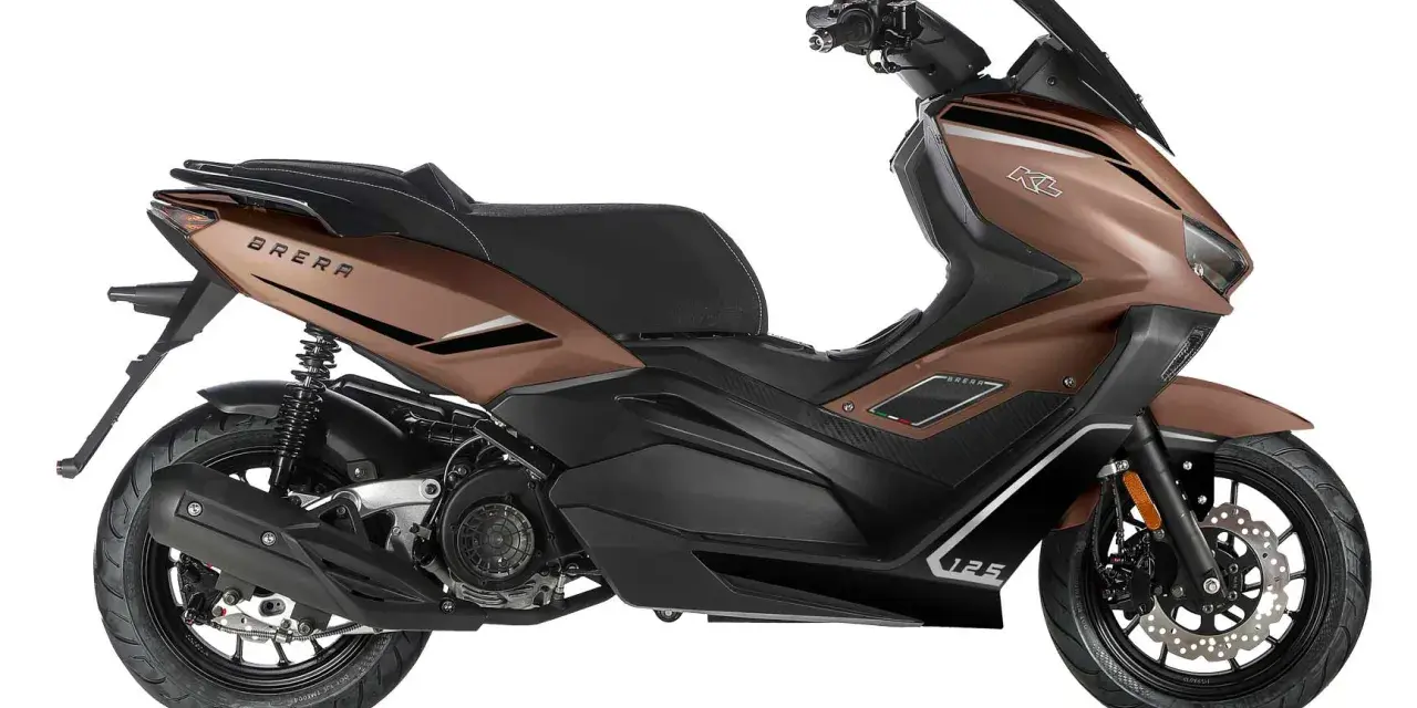 Scooter Brera 125 color bronzo, con linee sportive e moderne, pronto per affrontare la città.