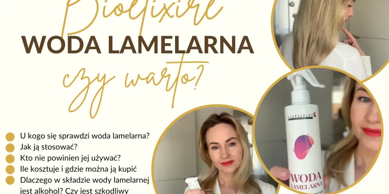 Woda lamelarna: czy jest szkodliwa? Kobieta z produktem do włosów i pytania o jego stosowanie, cenę i skład.