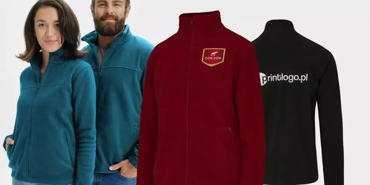 Para idealna do pracy: damski i męski polar z logo firmy. Dostępne w różnych kolorach, idealne na chłodne dni.