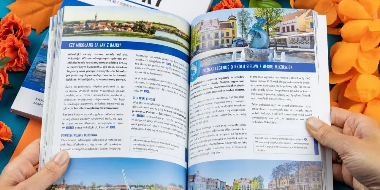 Gdzie są Mazury? Na stronach przewodnika po Krainie Wielkich Jezior Mazurskich, z legendą o Królu Sielaw.