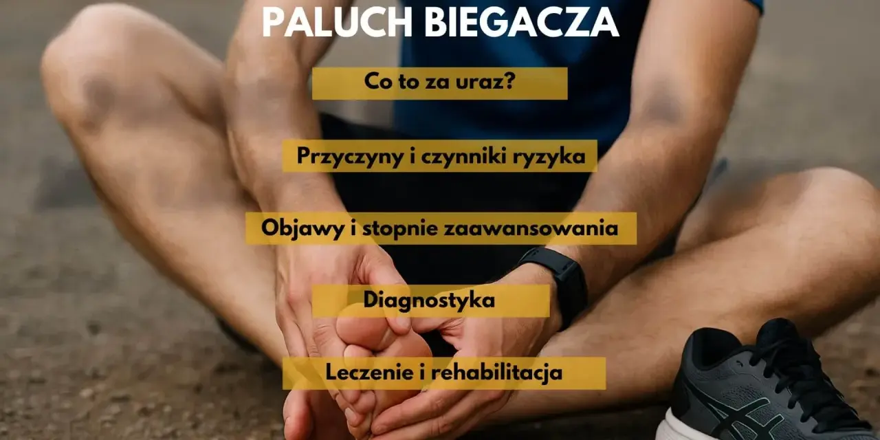Biegacz z bólem stopy, na której widoczne są zmiany zwyrodnieniowe stawu MTP 1. Informacje o urazie, jego przyczynach, objawach i leczeniu.