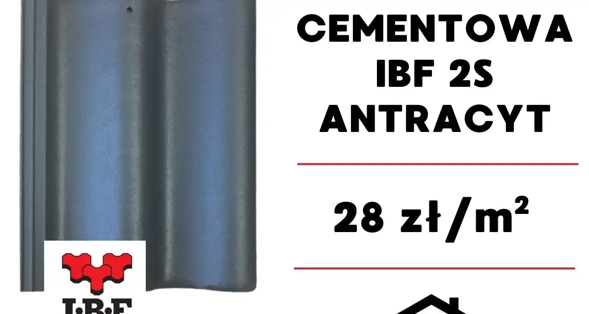 Dachówka betonowa IBF 2S antracyt. Atrakcyjna dachówka betonowa cena za m2: 28 zł. Idealna na Twój dach.