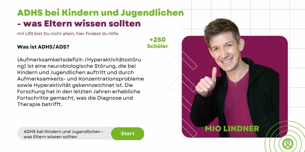 Ein Mann gibt Daumen hoch. Text erklärt, was ist, wenn mein Kind ADHS hat, und bietet Hilfe.