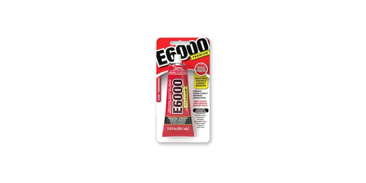 E6000 Premium adhesive tube, showcasing its industrial strength and how strong is E6000 for bonding various materials.