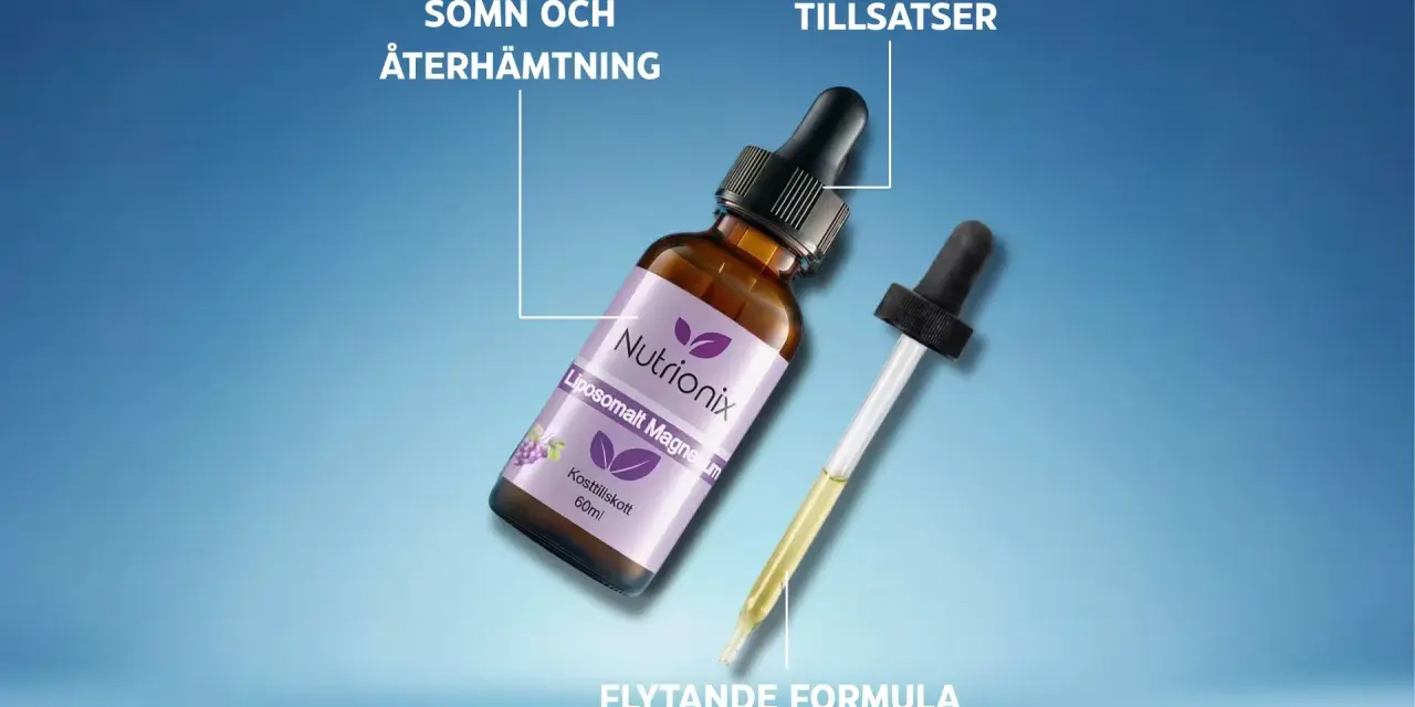 Flytande liposomalt magnesium från Nutrionix för inre balans, sömn och återhämtning. Kan vara ett stöd vid klimakteriet. Inga onödiga tillsatser.