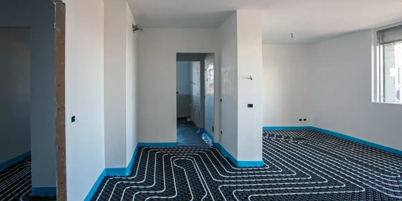 Installazione di riscaldamento a pavimento, un'alternativa moderna ai termosifoni, in un'abitazione in fase di ristrutturazione.