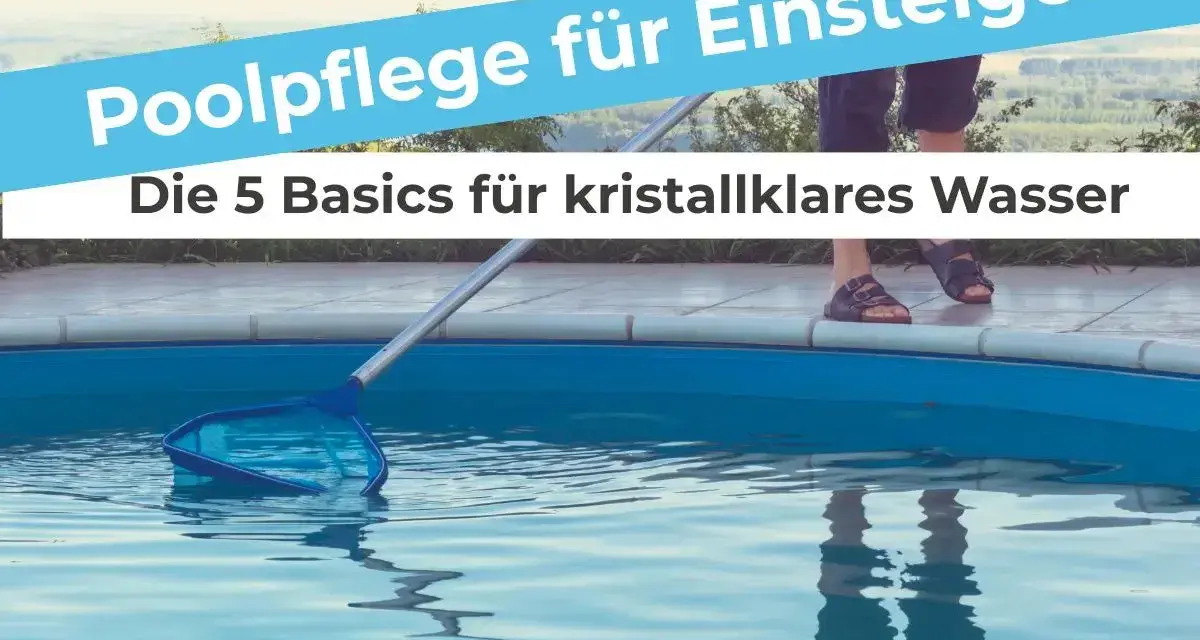 Poolpflege für Einsteiger: Mit einem Kescher wird das Wasser kristallklar.