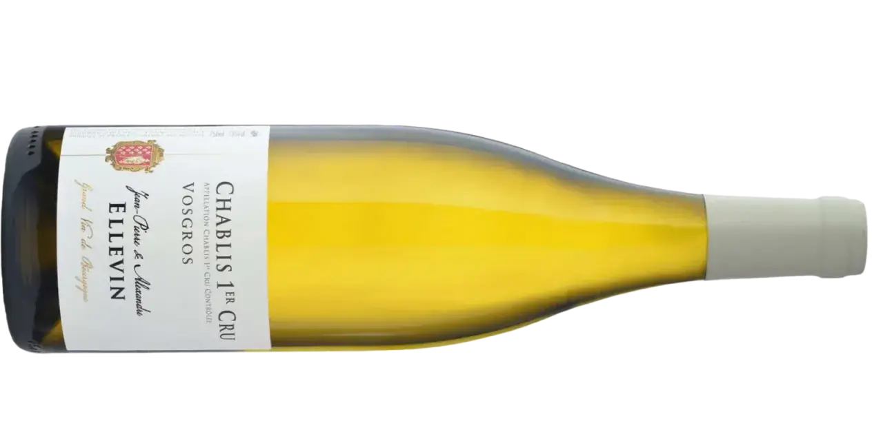 En flaska Chablis 1er Cru Vosgros från Ellevin, ett perfekt vin till hummer.