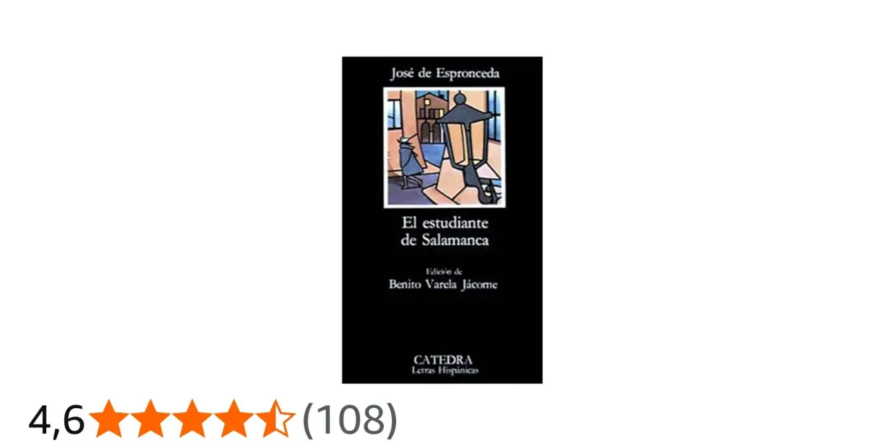 Portada del libro "El estudiante de Salamanca" de José de Espronceda, edición de Benito Varela Jácome.