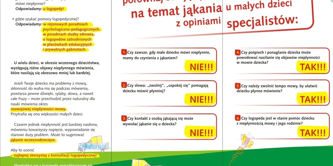 Rodzicu, porównaj swoją opinię o jąkaniu u dzieci z opiniami specjalistów. Czy pośpiech nasila jąkanie? TAK!!!