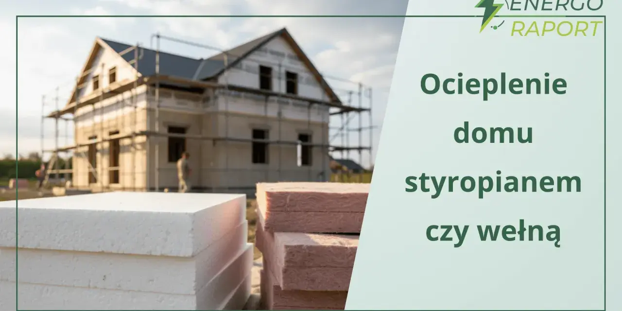 Budowa domu w trakcie, stosy styropianu i wełny. Dowiedz się, ile kosztuje ocieplenie domu, porównując materiały.