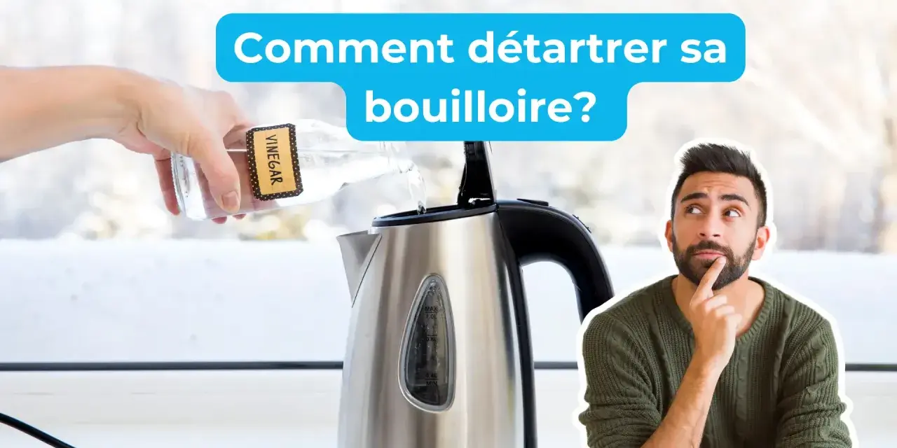 Comment nettoyer une bouilloire avec du vinaigre. Un homme réfléchit à la meilleure façon de détartrer sa bouilloire.