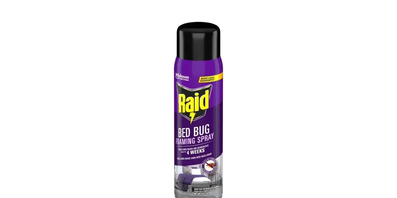 Spray Raid Bed Bug Foaming Spray para control plagas chinches. Elimina chinches y huevos hasta por 4 semanas.