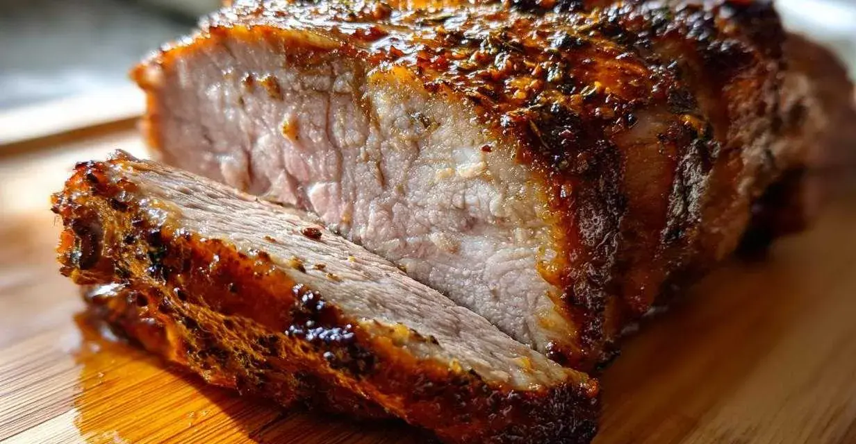 Soczysta karkówka pieczona w piekarniku, z chrupiącą skórką i aromatyczną, klasyczną marynatą. Idealna na obiad!