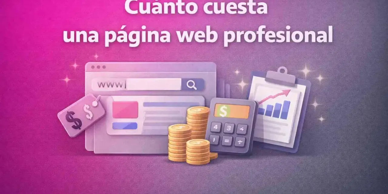 Calculadora, monedas y gráfico de barras junto a una ventana de navegador. Averigua cuánto cuesta crear una página web profesional.