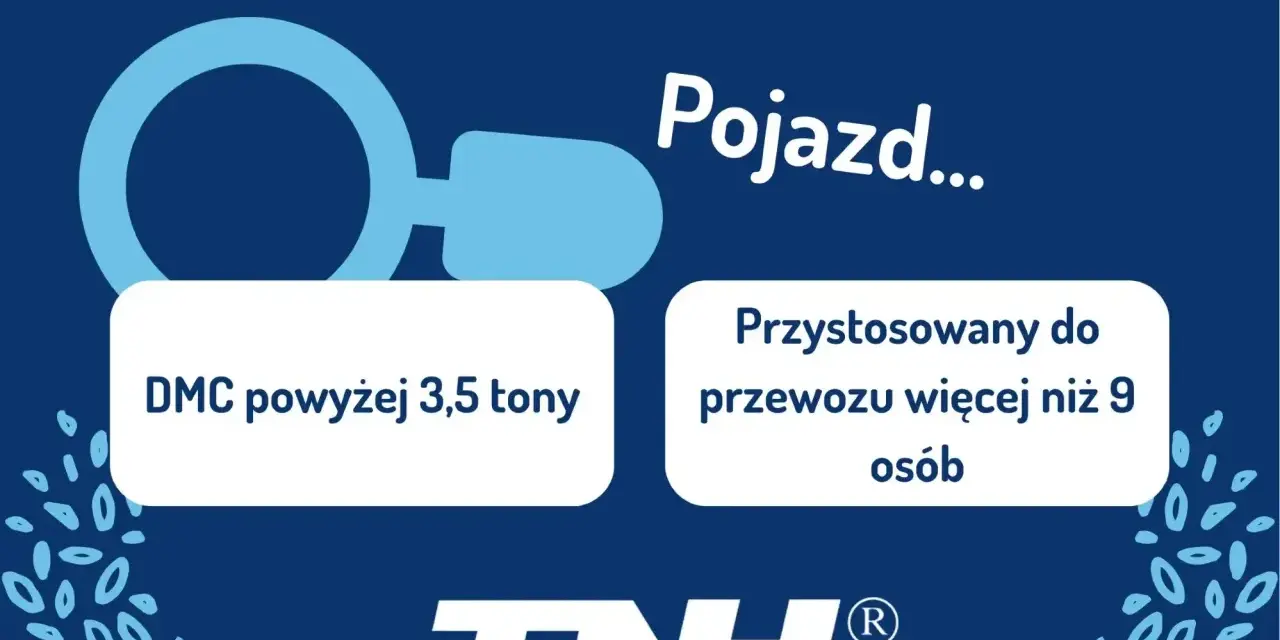 Kiedy pojazd specjalny musi mieć tachograf? Gdy DMC przekracza 3,5 tony lub przewozi więcej niż 9 osób.