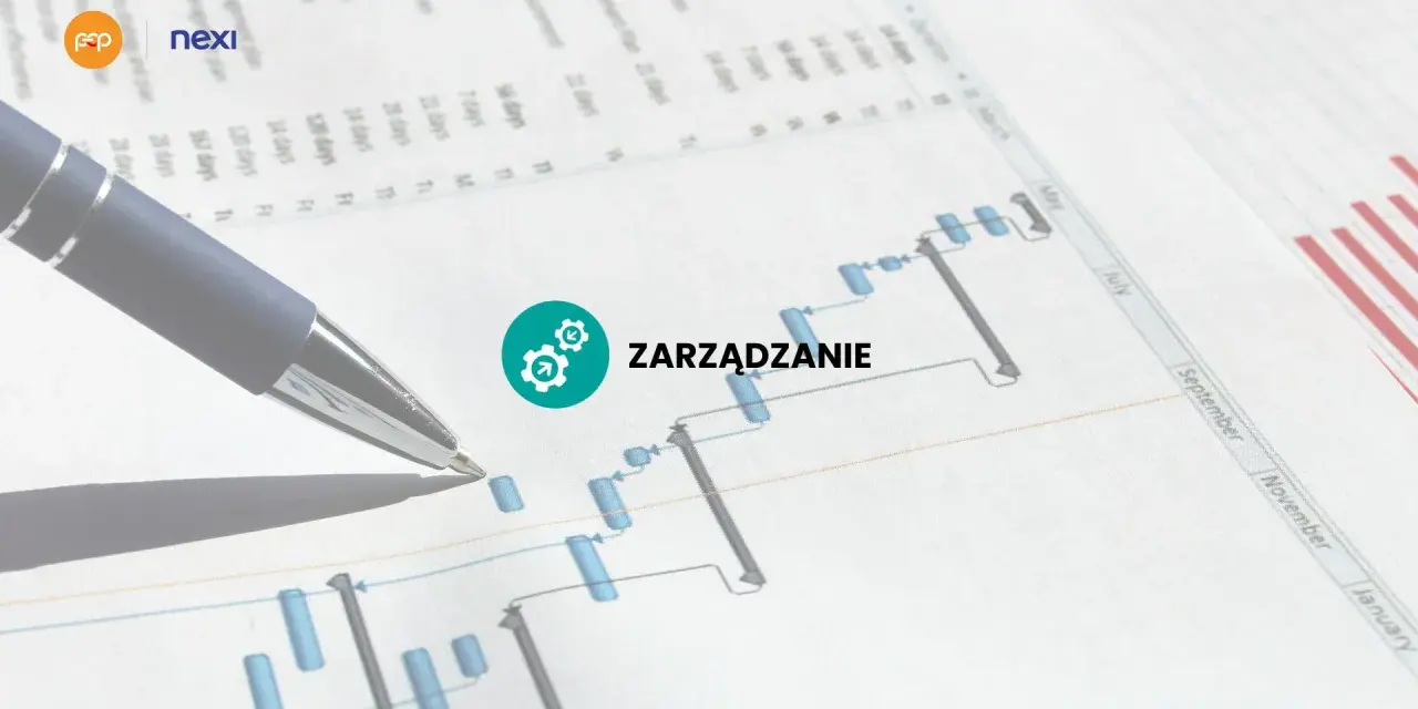 Długopis nad wykresem Gantta, symbolizującym zarządzanie projektem i operat szacunkowy.