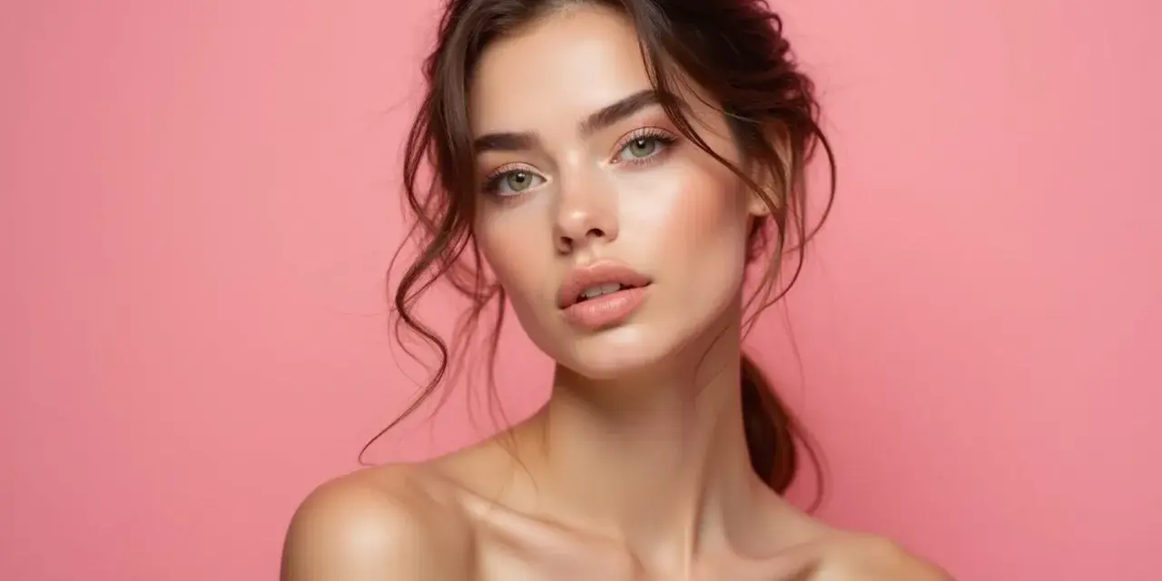 Delikatny, naturalny makijaż typu clean girl podkreśla subtelne piękno kobiety.
