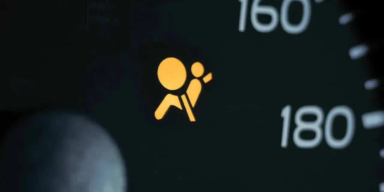 Dashboard warning light indicates a supplemental restraint system problem.