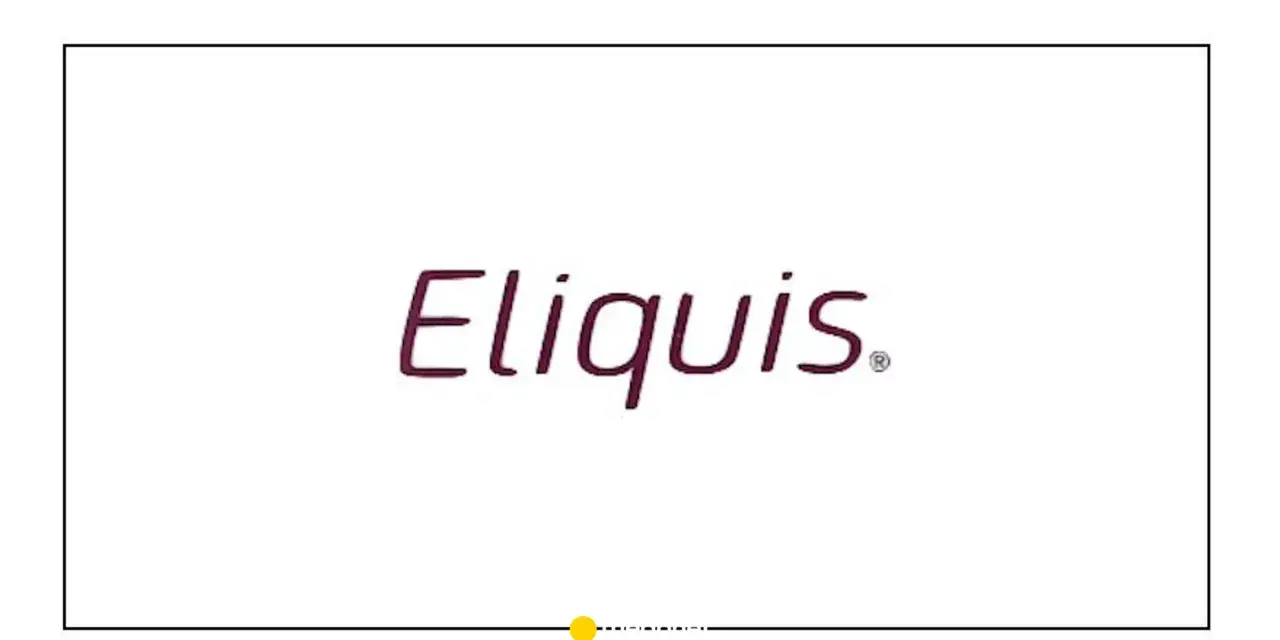 Logo Eliquis w kolorze bordowym na białym tle.