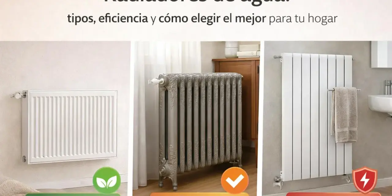 Tres tipos de radiadores de agua: alta, media y baja eficiencia. Elige el mejor para tu hogar.