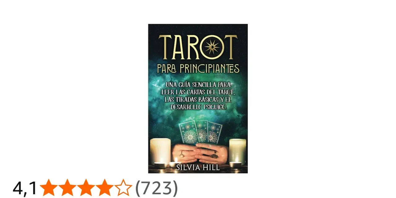 Guía para aprender tarot: "Tarot para principiantes", con cartas, velas y una reseña de 4.1 estrellas.