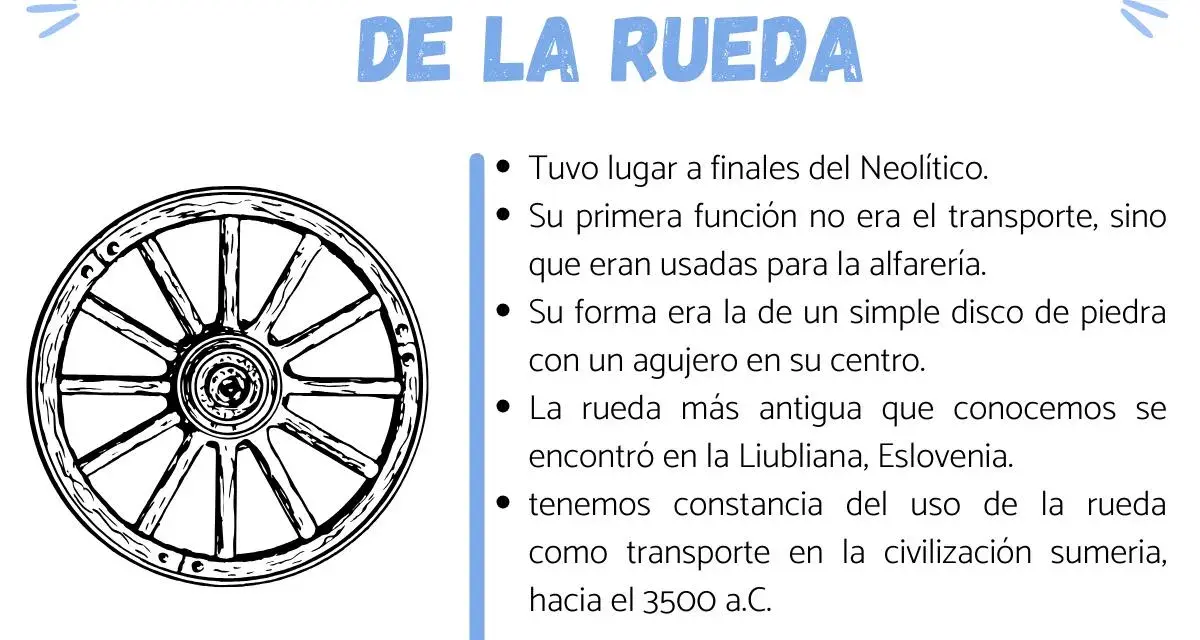 Ilustración de una rueda antigua, similar a las usadas por el inventor de la rueda en la alfarería.