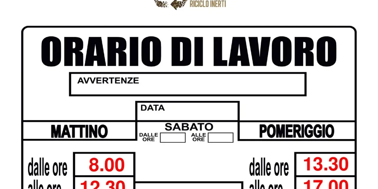 Orario di lavoro CORI: i corrieri iniziano a lavorare la mattina alle 8:00 e il pomeriggio alle 13:30.