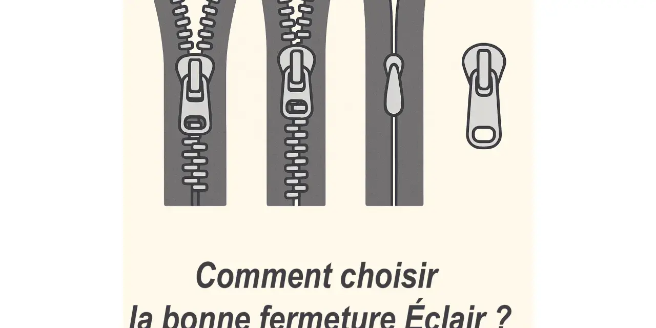 Illustration montrant comment fonctionne une fermeture éclair, avec des exemples de fermetures ouvertes, fermées et un curseur séparé.