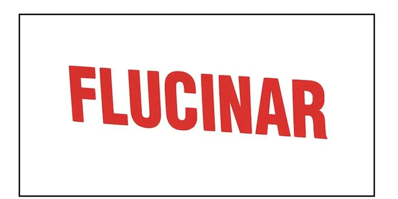 Czerwony napis "FLUCINAR" na białym tle.