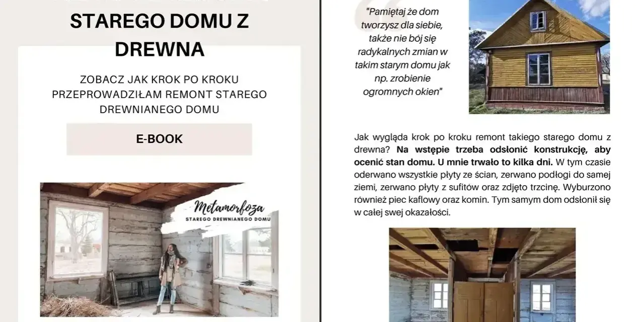Projekt dobudówki: odsłonięcie konstrukcji starego domu z drewna, by ocenić jego stan.