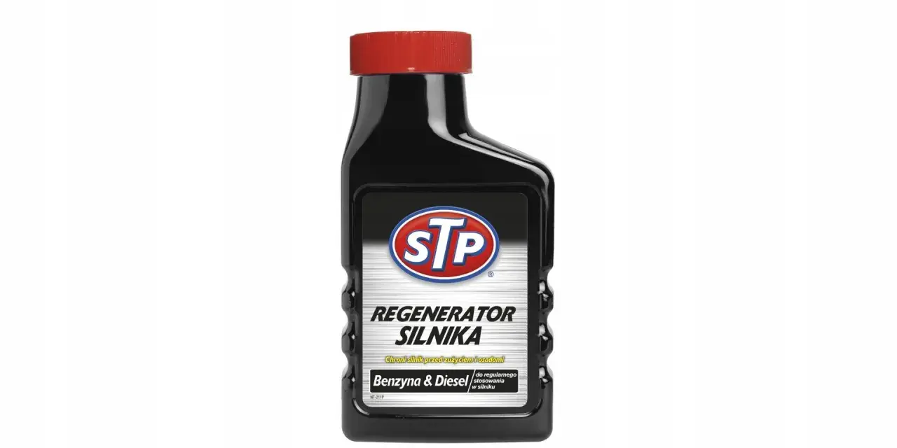 Butelka STP Regenerator Silnika do benzyny i diesla. Chroni silnik przed zużyciem i osadami.