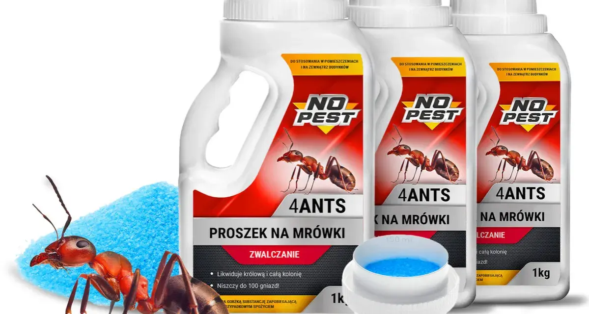 Proszek na mrówki "4ANTS" - najlepszy środek na mrówki, który skutecznie zwalcza całe kolonie. W zestawie z miarką.
