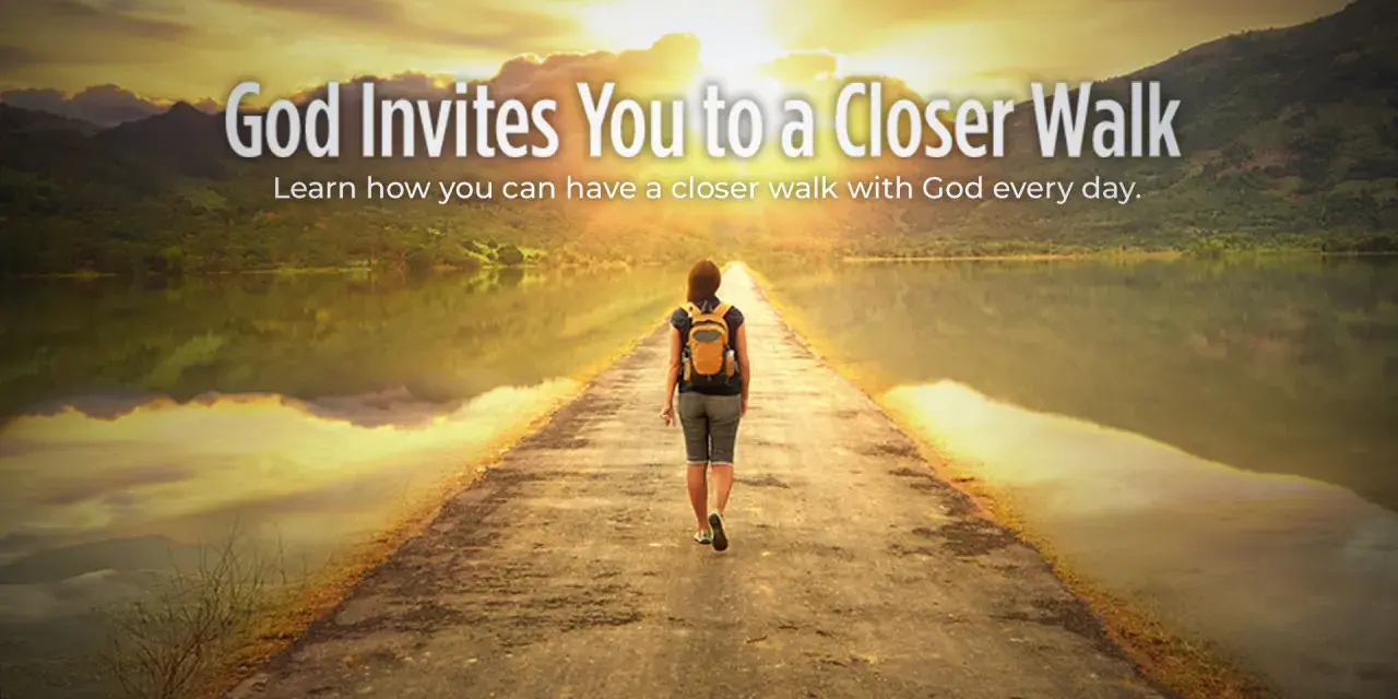 A person walks down a path towards a bright horizon, symbolizing a journey to draw near to God.