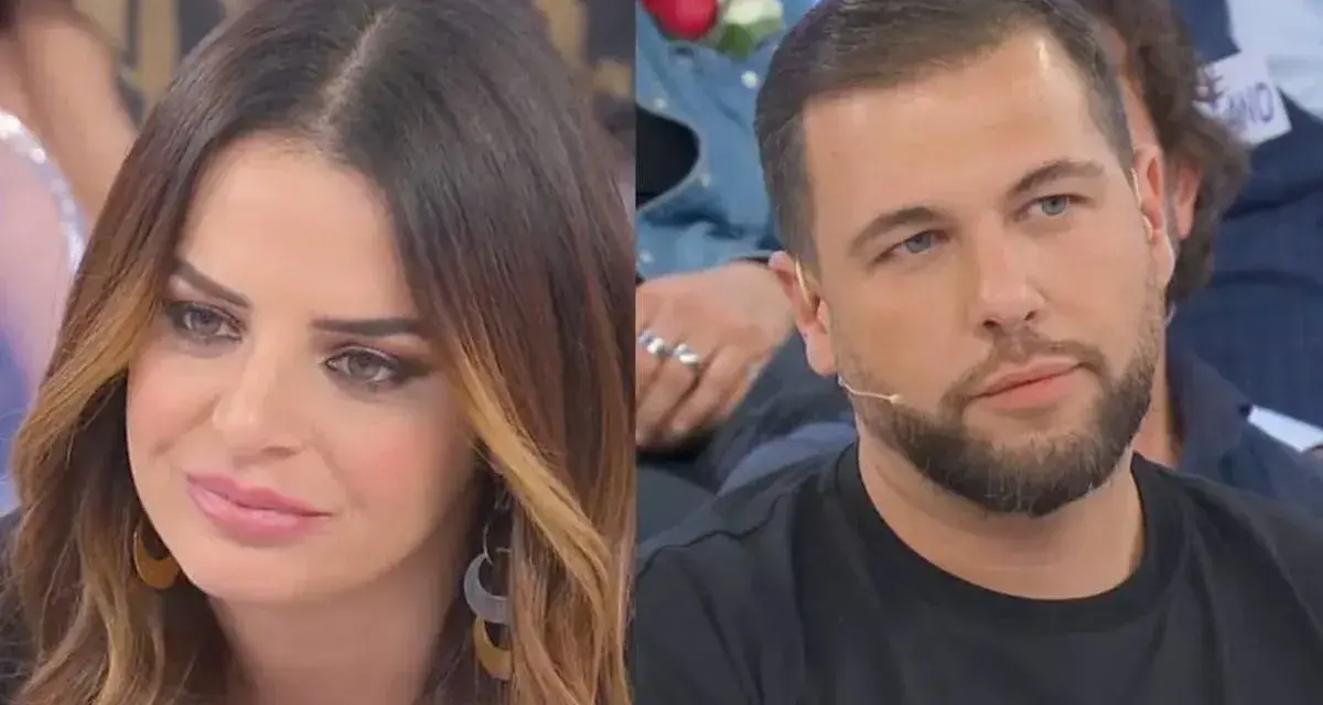 Roberta di Padua incinta, con un uomo al suo fianco.