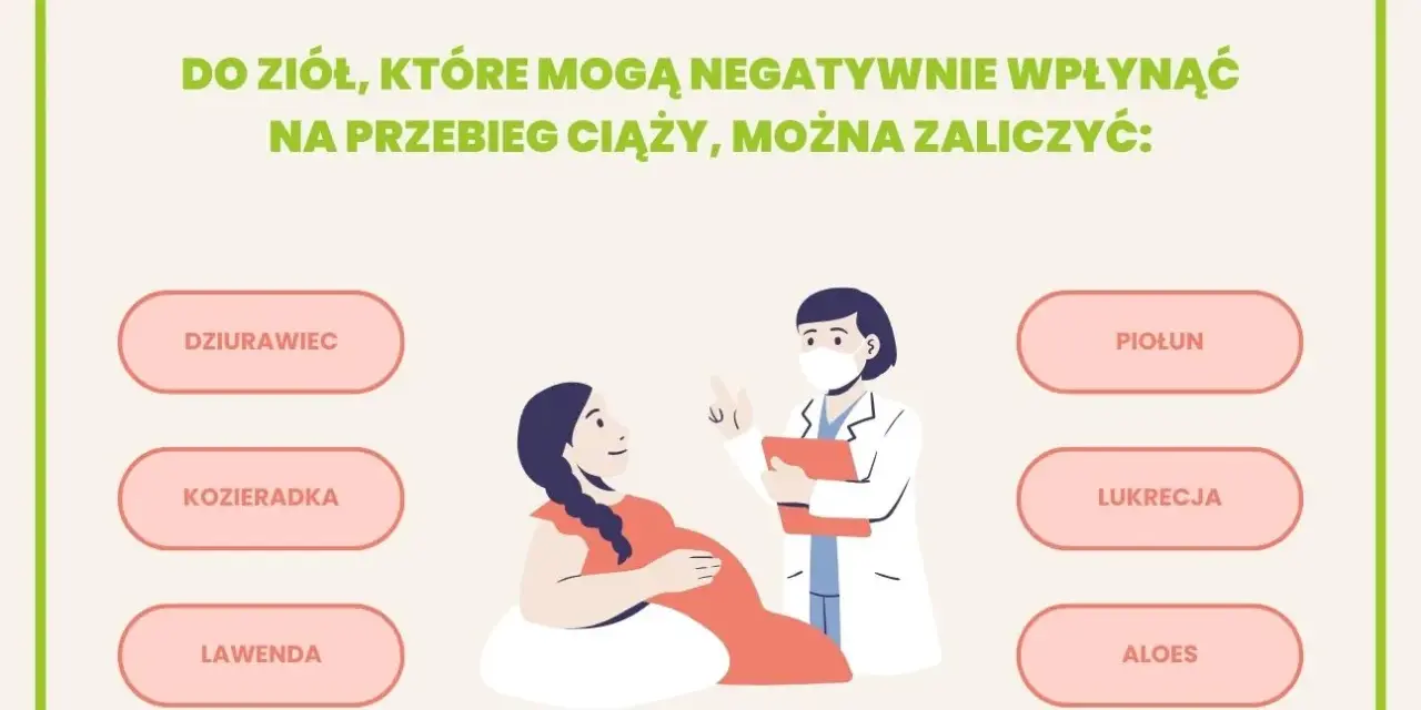 Lekarz konsultuje z ciężarną zioła, których unikać w ciąży. Ważne dla witamin w ciąży.