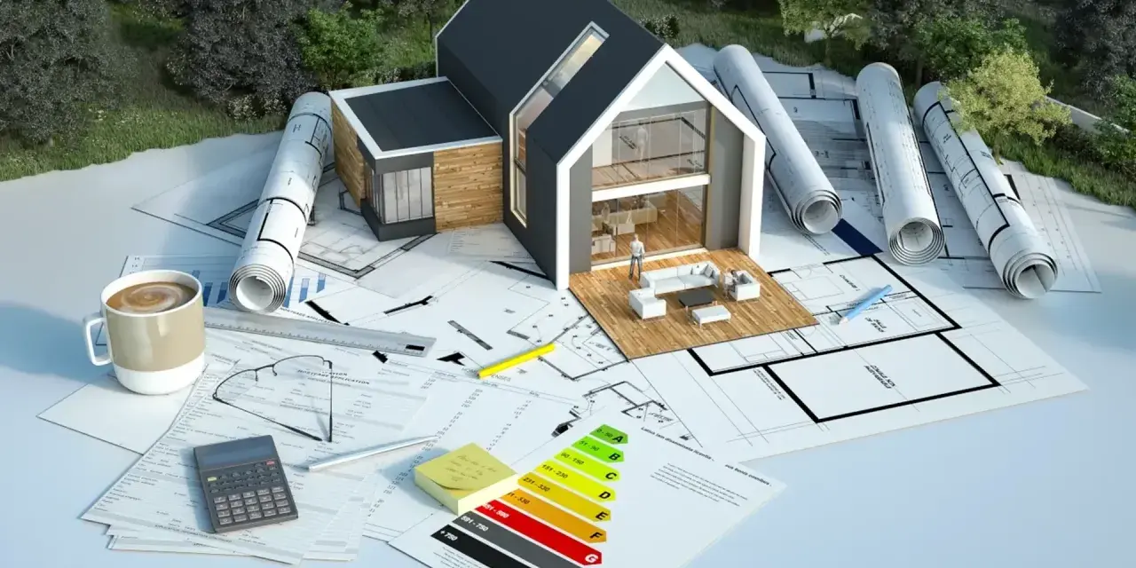 Projekt domu z nowoczesną termoizolacją budynku, plany, kalkulator i certyfikat energetyczny.