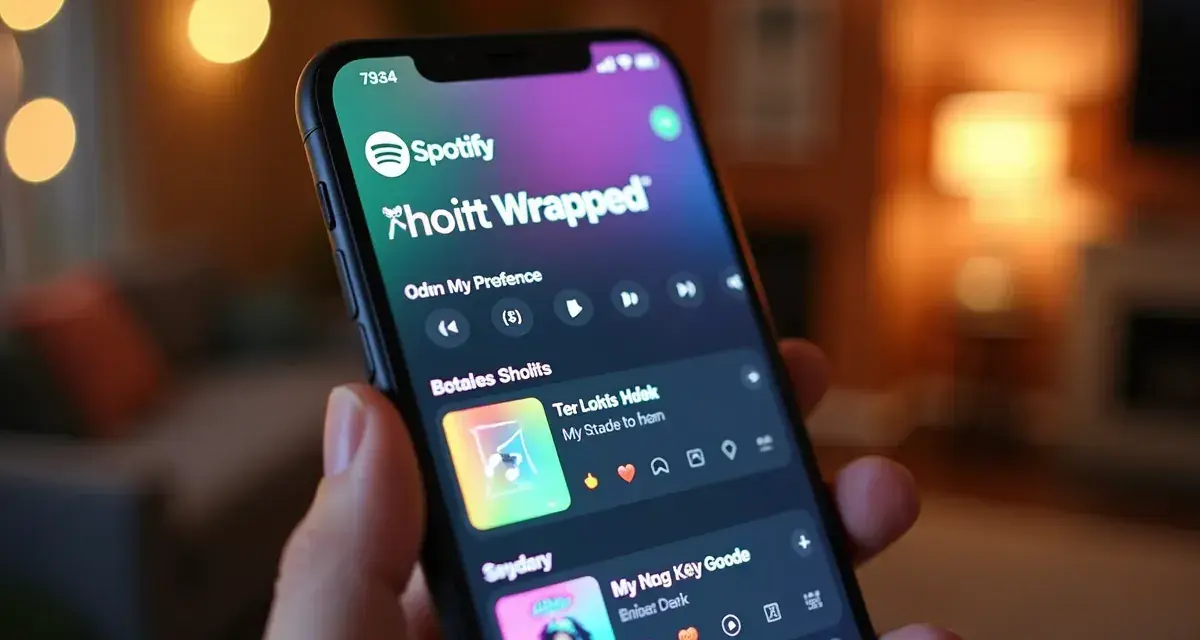 Telefon z aplikacją Spotify, na ekranie widoczny napis "Xhoitt Wrapped". Tak sprawdzisz swoje muzyczne podsumowanie roku.
