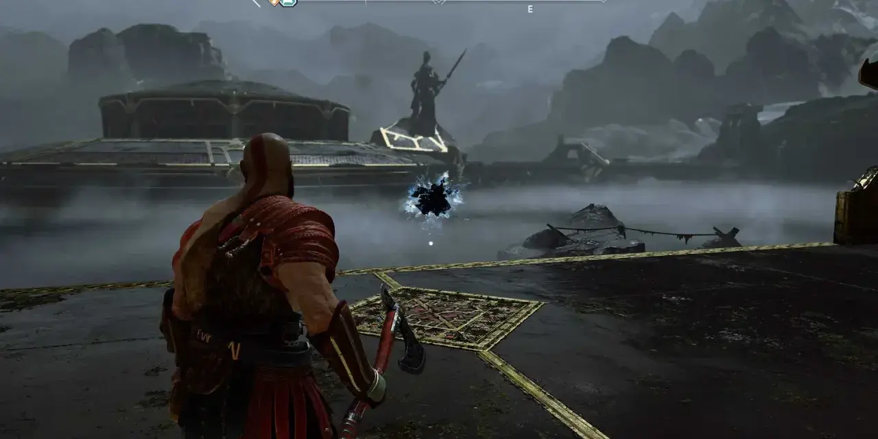 Kratos se prepara para la batalla en Niflheim, un reino sombrío de God of War Ragnarök.